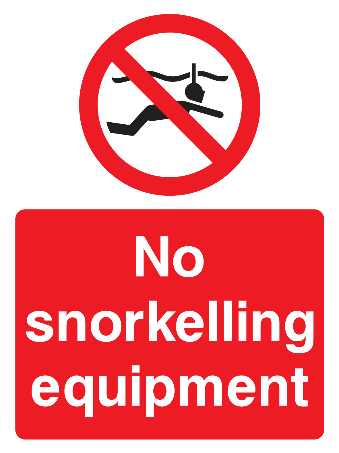 No Snorkeling Equipment Sign - Safe Signs