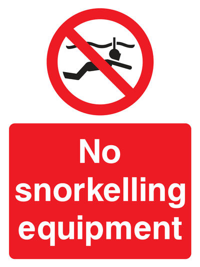 No Snorkeling Equipment Sign - Safe Signs