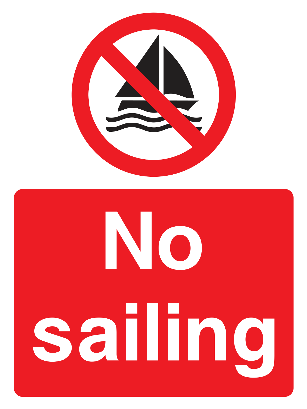 No Sailing Sign - Safe Signs