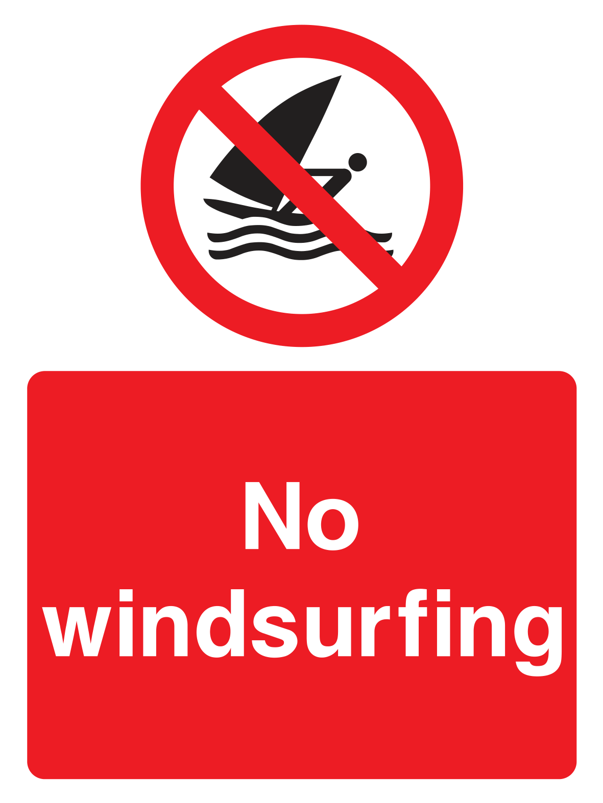 No Windsurfing Sign - Safe Signs