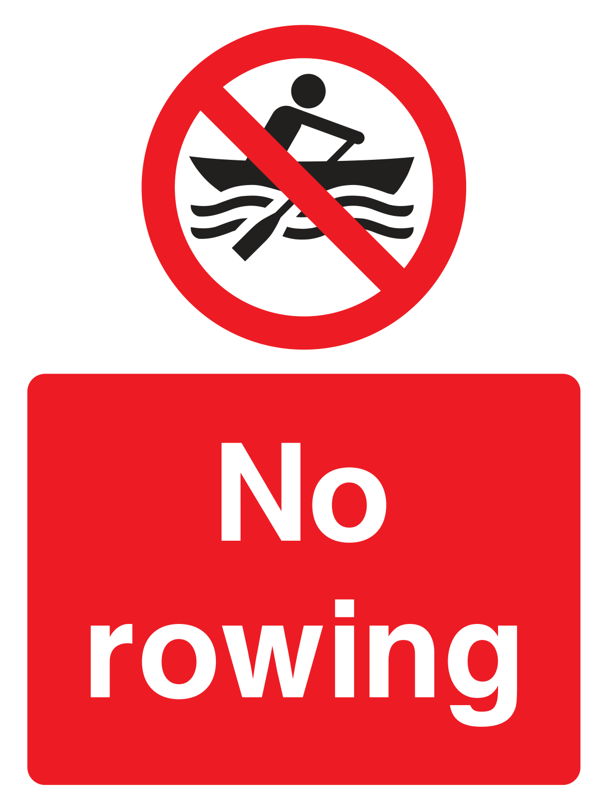 No Rowing Sign - Safe Signs