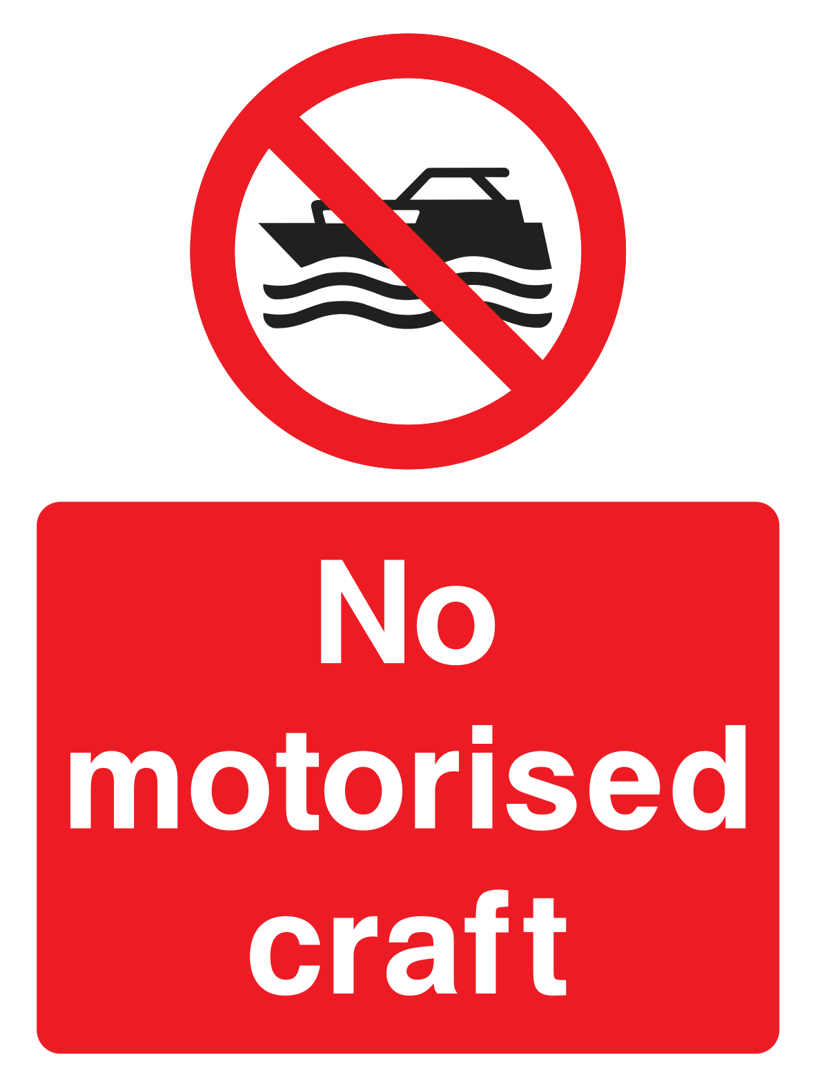 No Motorised Craft Sign - Safe Signs