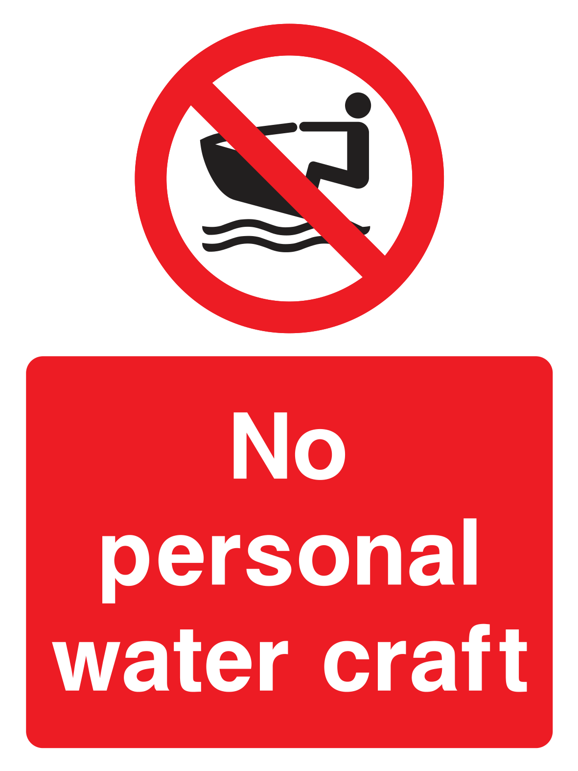 No Personal Water Craft Sign - Safe Signs