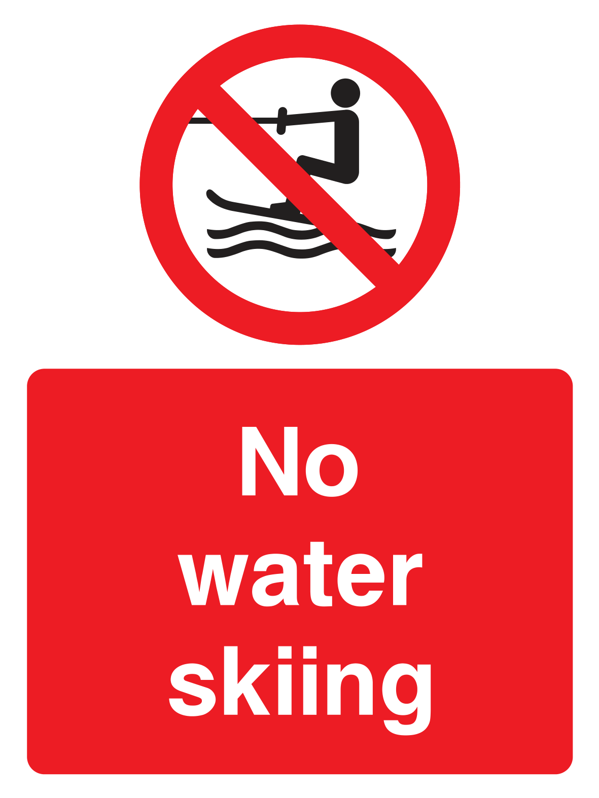 No Water Skiing Sign - Safe Signs