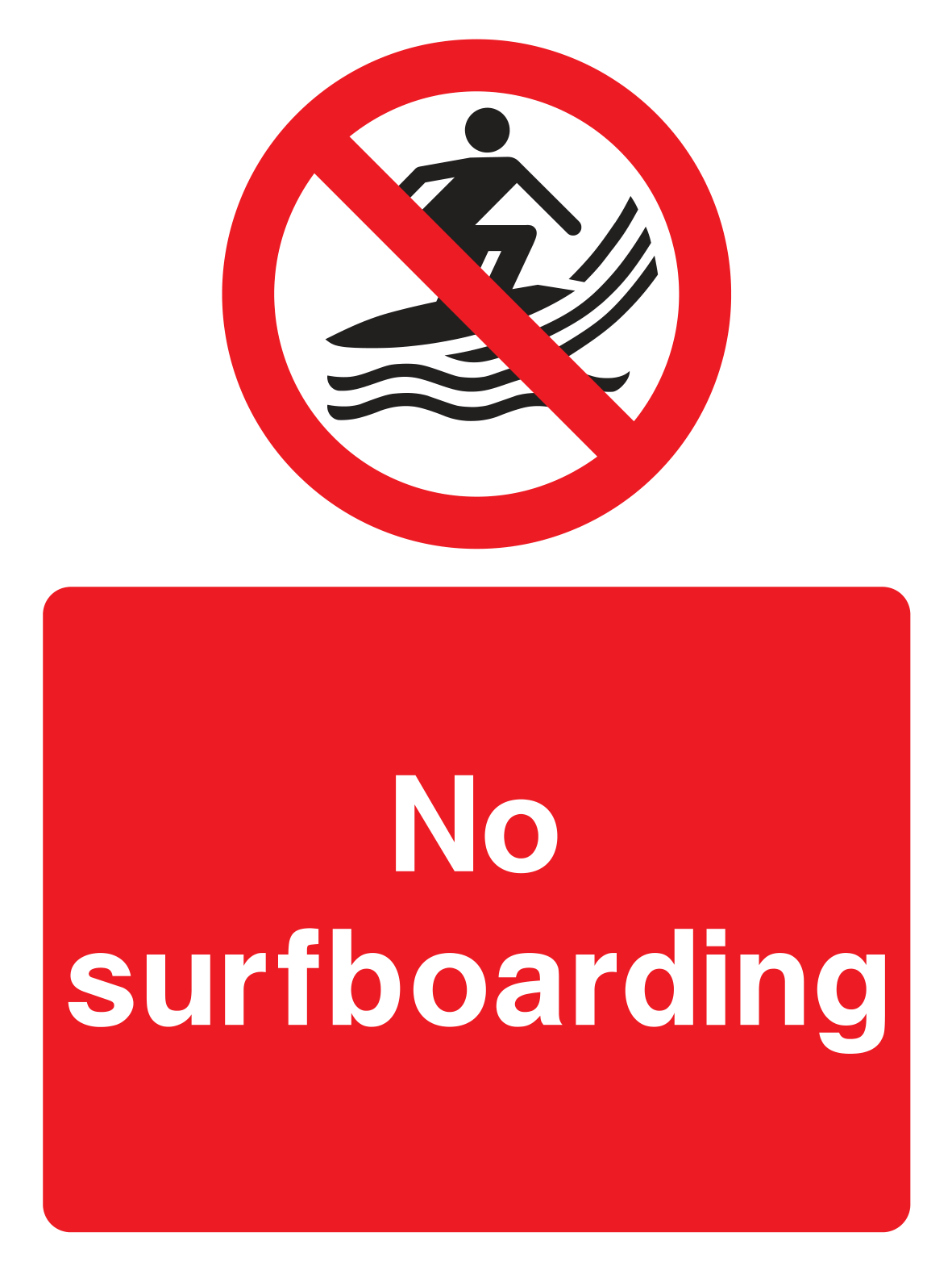 No Surfboarding Sign - Safe Signs