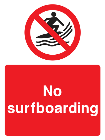 No Surfboarding Sign - Safe Signs