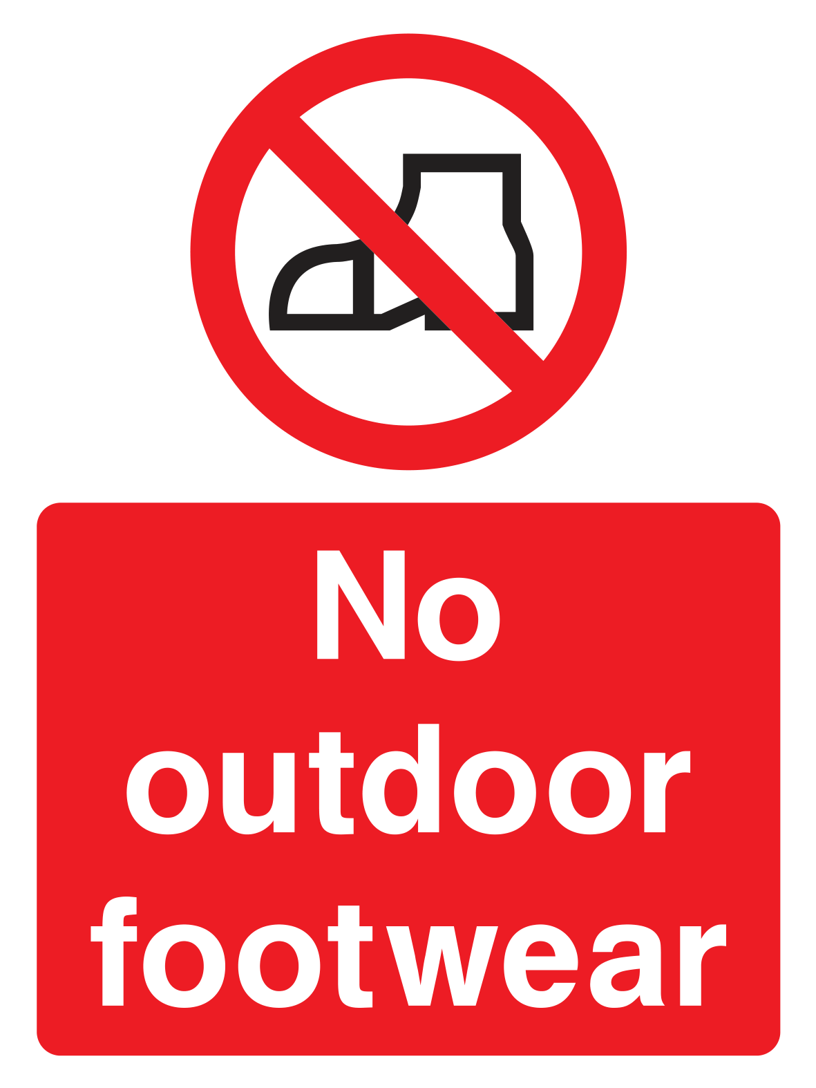 No Outdoor Footwear Sign - Safe Signs