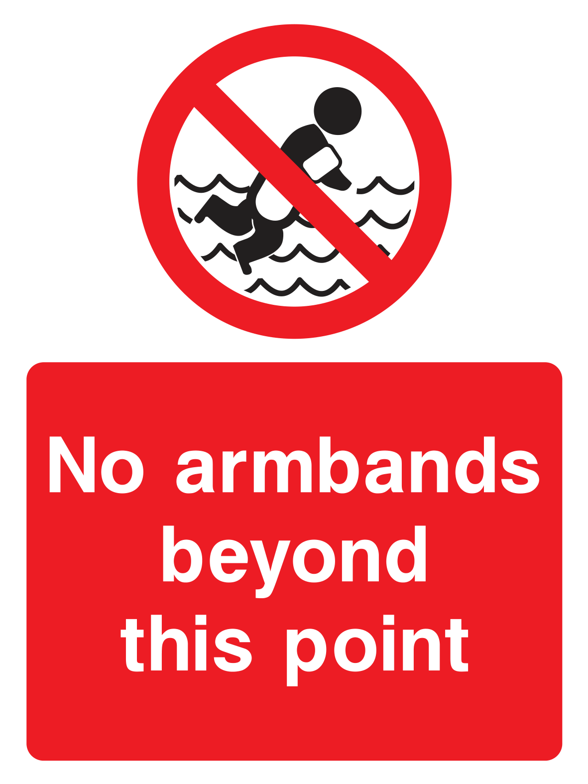 No Armbands Beyond This Point Sign - Safe Signs