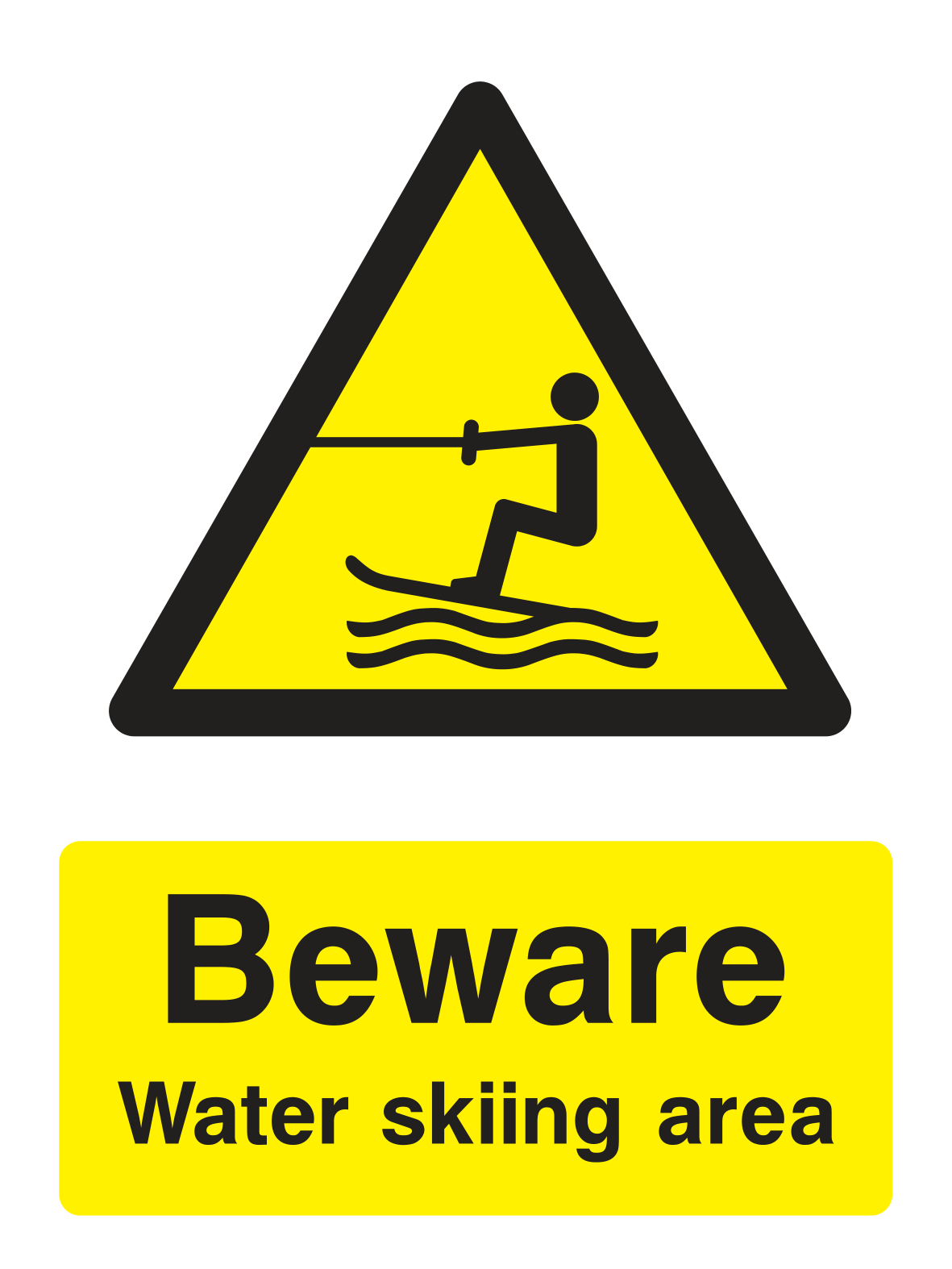 Beware Water Skiing Area Sign - Safe Signs