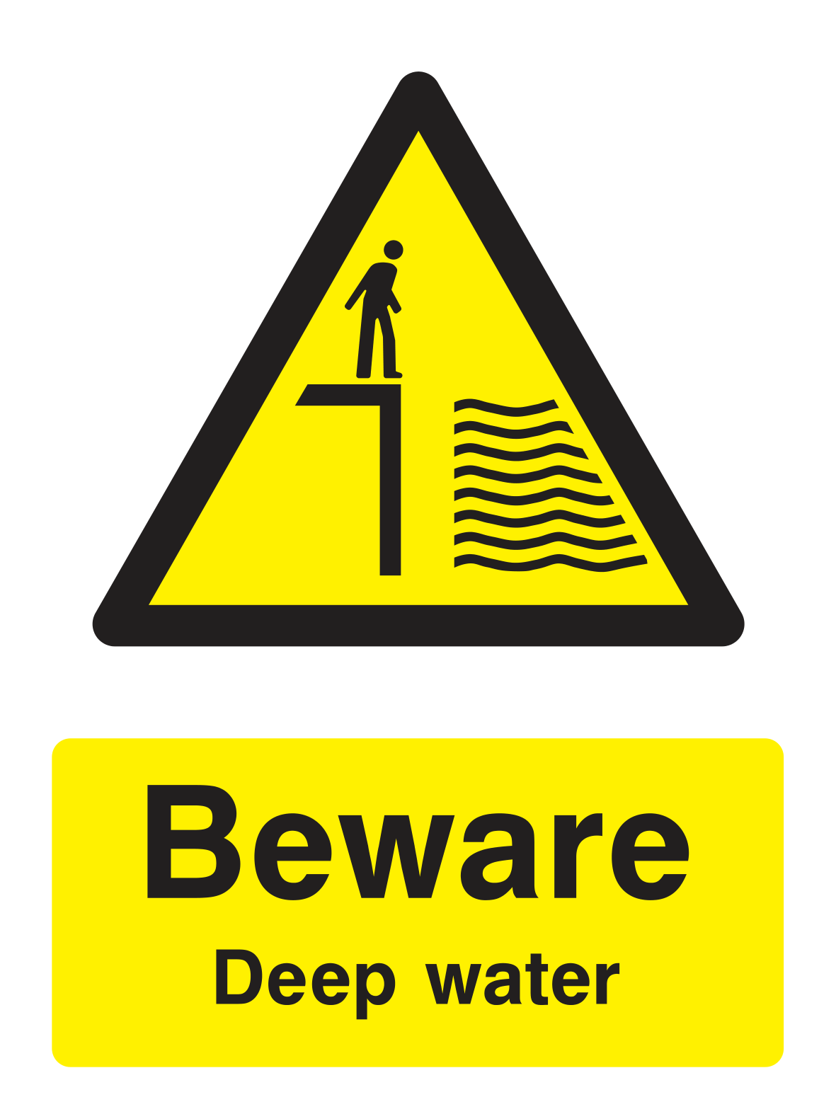 Beware Deep Water Sign - Safe Signs