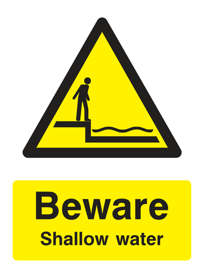 Beware Shallow Water Sign - Safe Signs