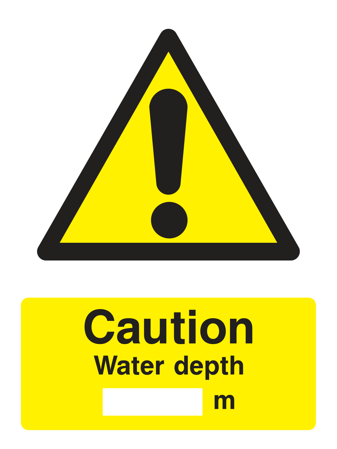 Caution Water Depth ___m Sign - Safe Signs