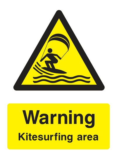 Warning Kitesurfing Area Sign - Safe Signs